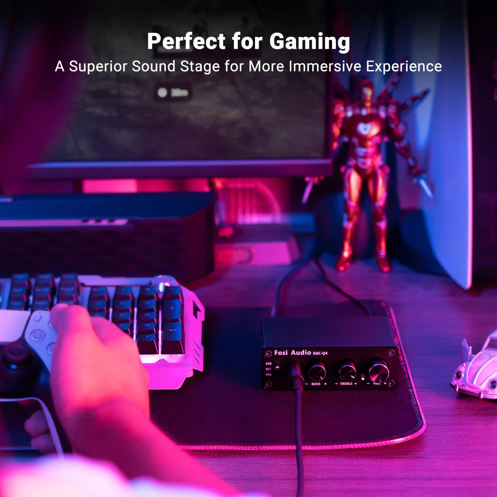 Fosi Audio Mini Stereo USB Gaming DAC & Headphone Amplifier Adapter