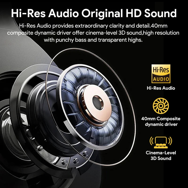QCY H3 ANC Wireless Headphones with Bluetooth 5.4 and Hi-Res Audio