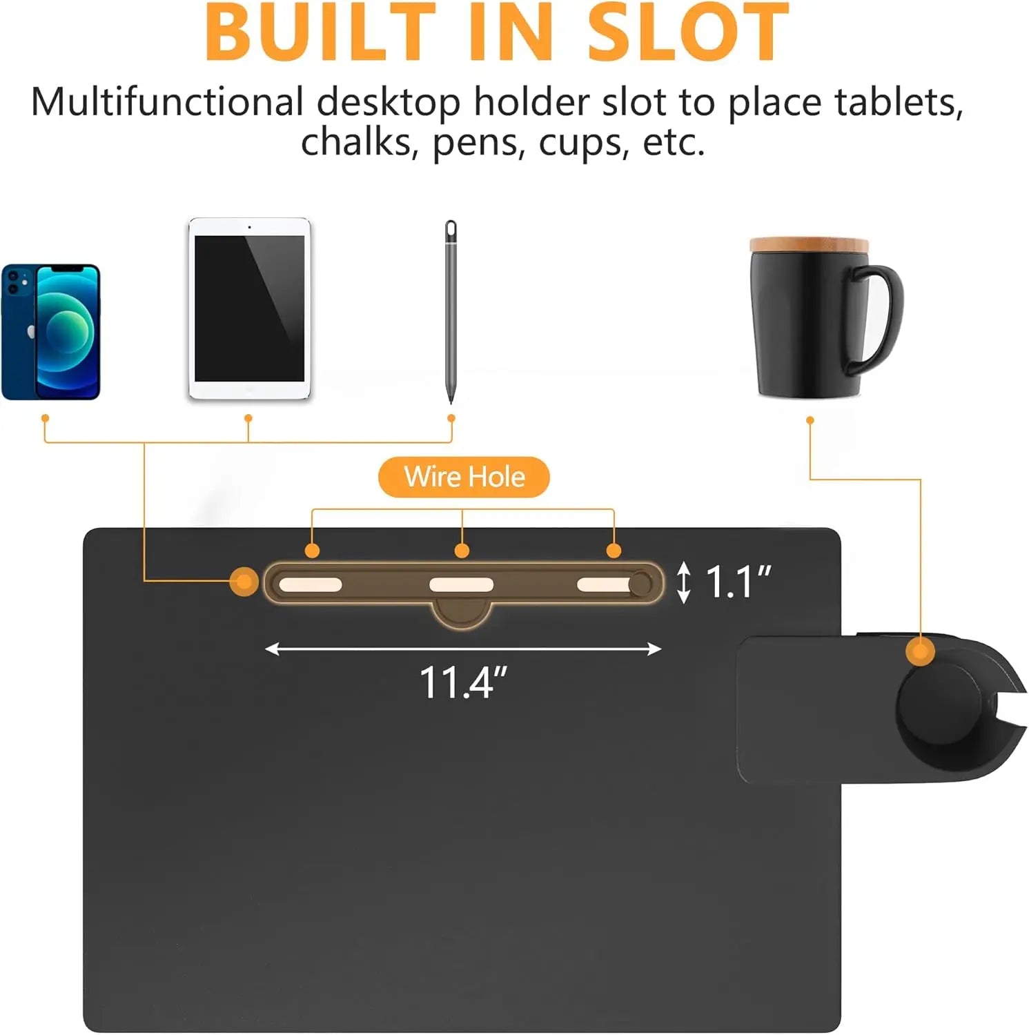 Adjustable Standing Desk with Cup Holder, Portable Stand Up Desk for Home or Office