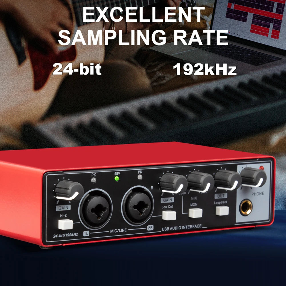 MD22 Stereo Sound Card USB Audio Interface 24-bit/192kHz
