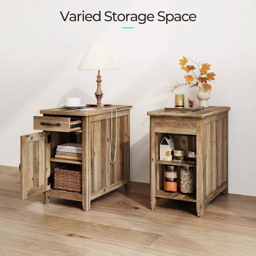 Farmhouse End Table with Charging Station